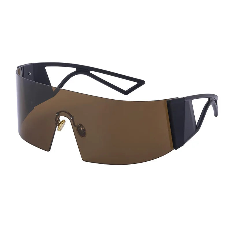 Designer Rimless Oversized One Piece Lens UV400 Sunglasses for Women & Men
