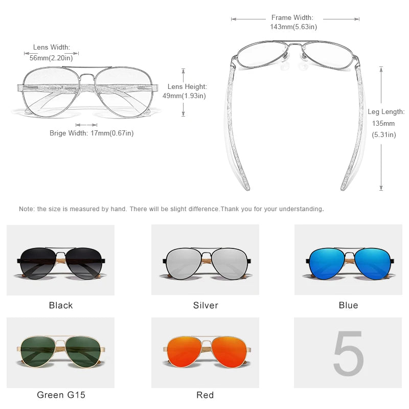 Elevate Your Style with 2024's New Handmade Wooden Polarized Sunglasses for Men - UV400 Protection and Classic Pilot Design