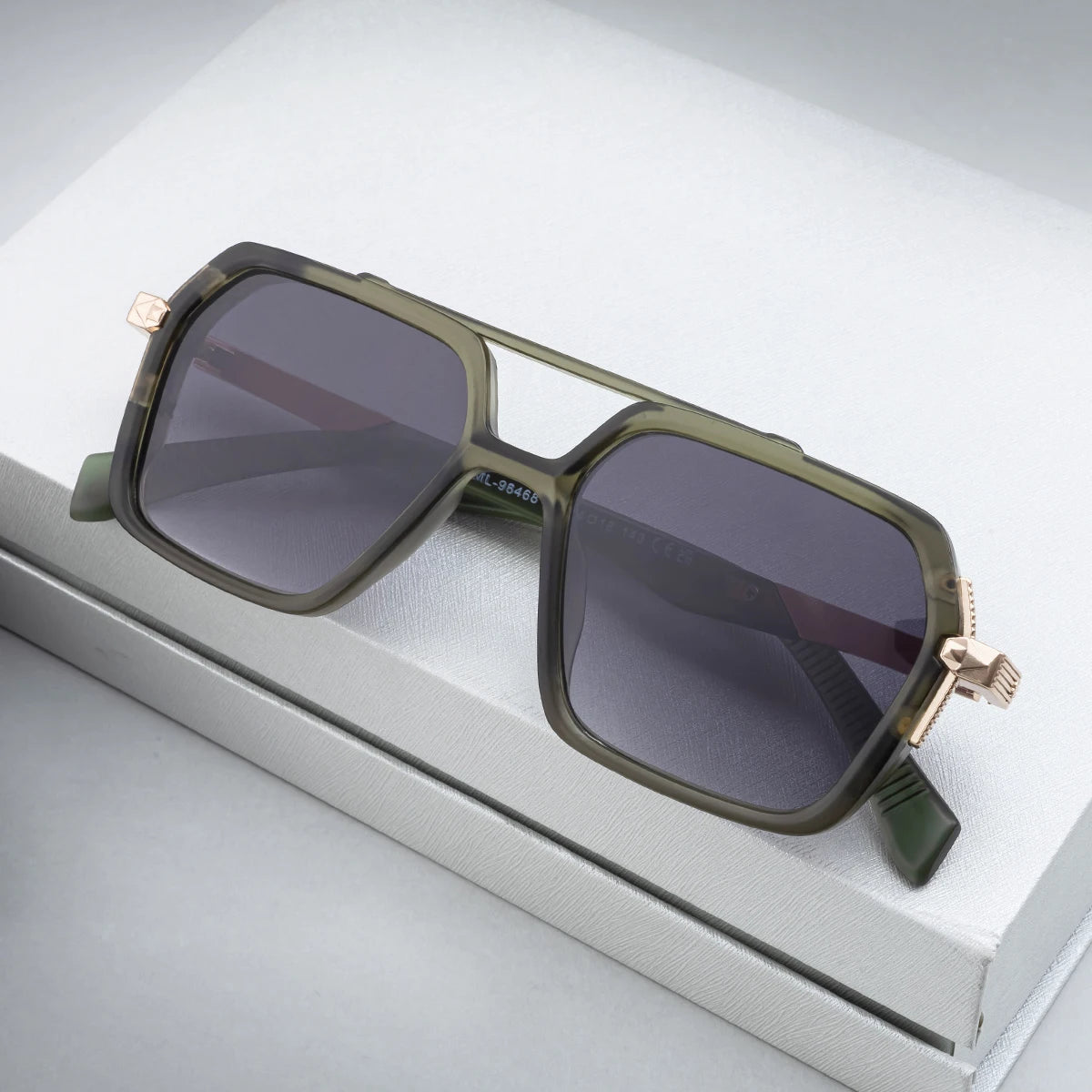 Designer Polygonal Double Bridge UV400 Protection Sunglasses for Men