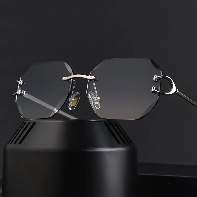  Designer Rimless Diamond Cut Lens UV400 Sunglasses for  Women & Men