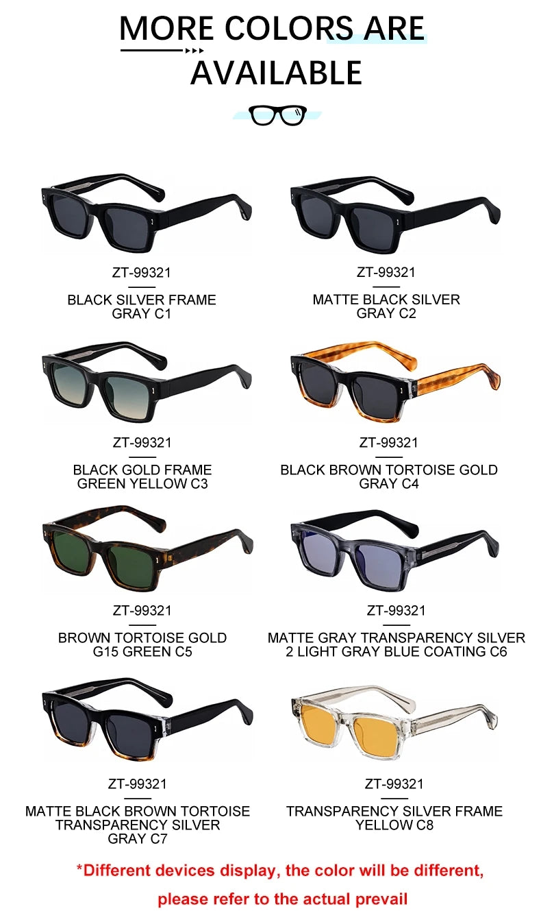 Designer Rectangle Pin-In Temples UV400 Protection Sunglasses for Women