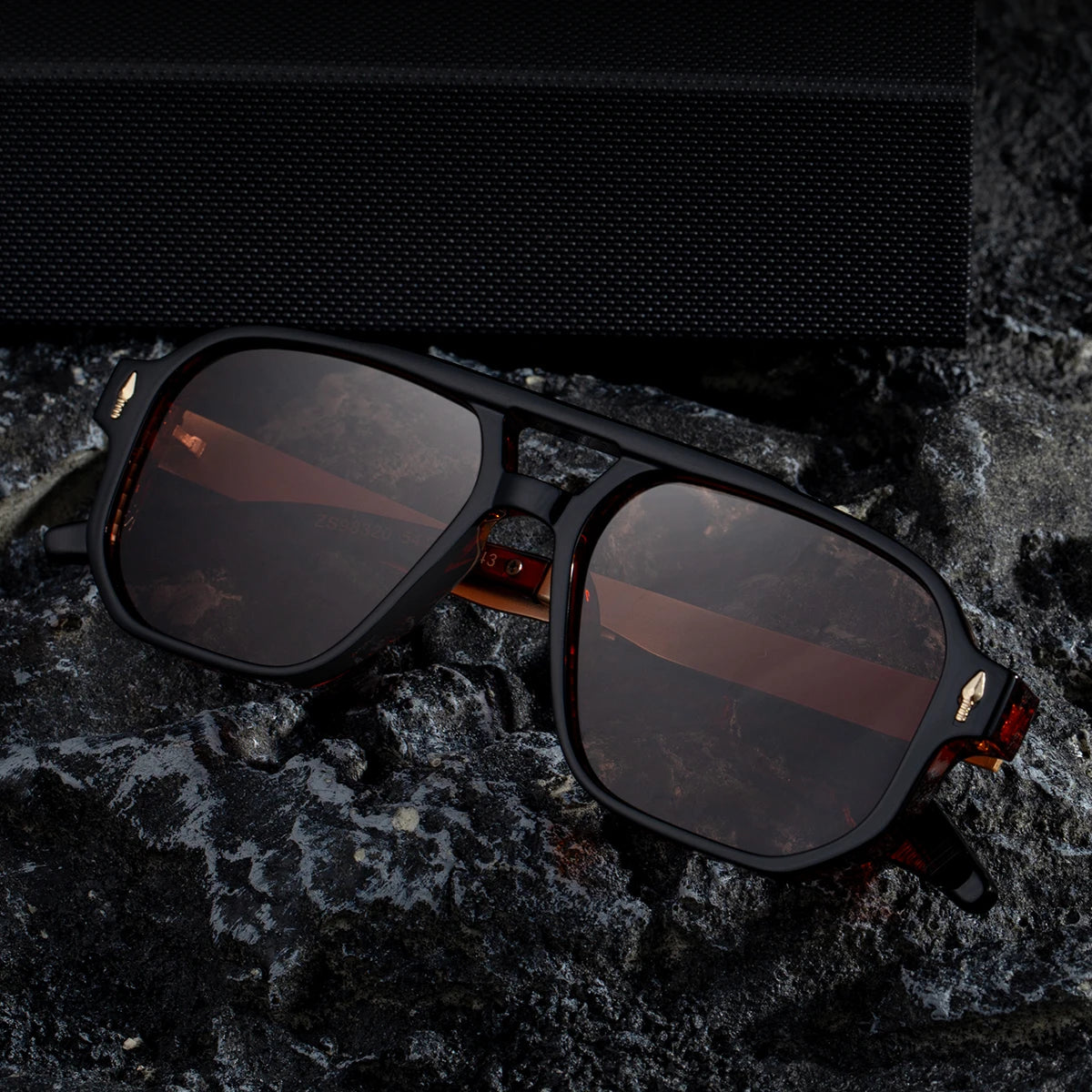 Designer Polarized Fishing Driving Square Double Bridge UV400 Sunglasses for Men