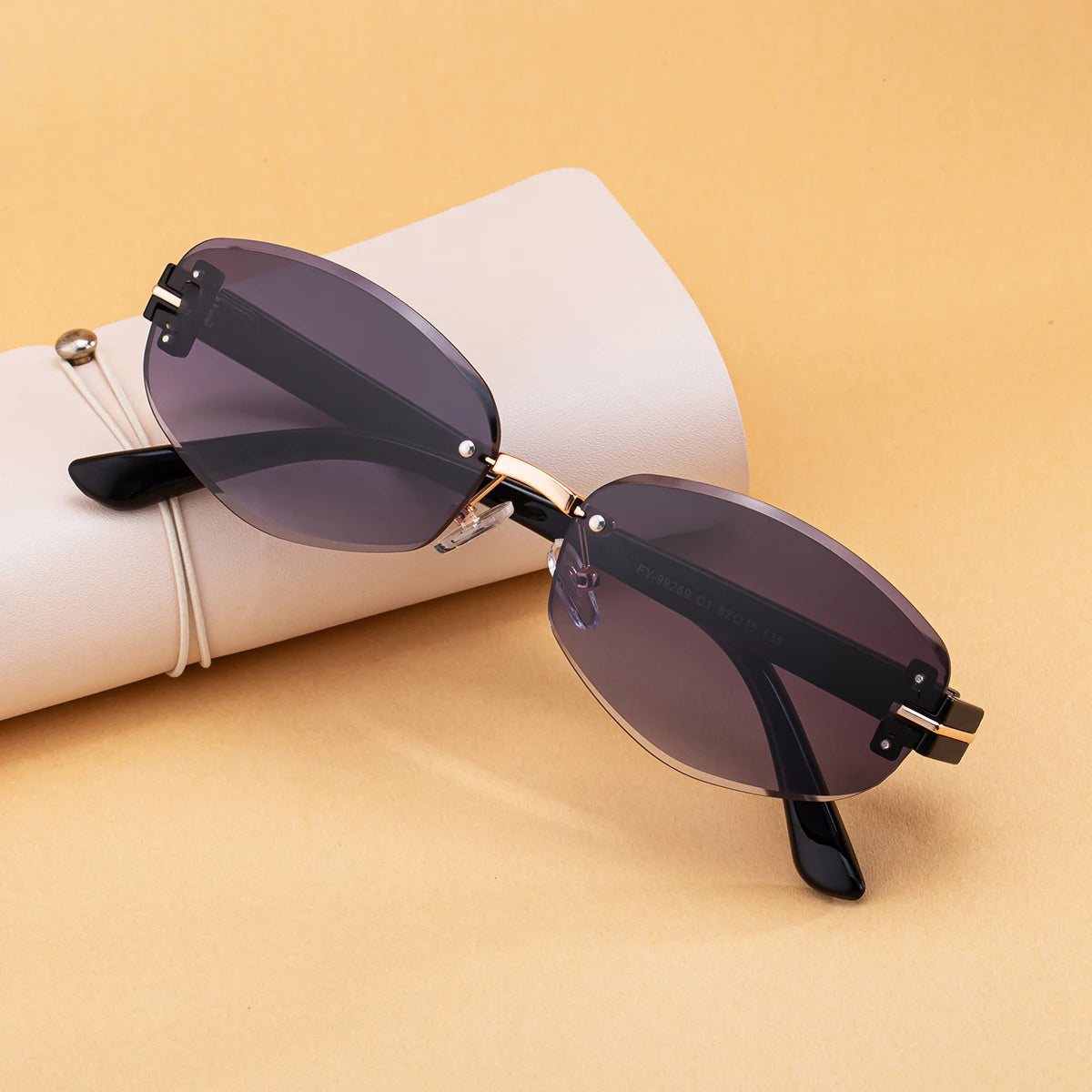  Designer Rimless Oval UV400 Protection Sunglasses for Women