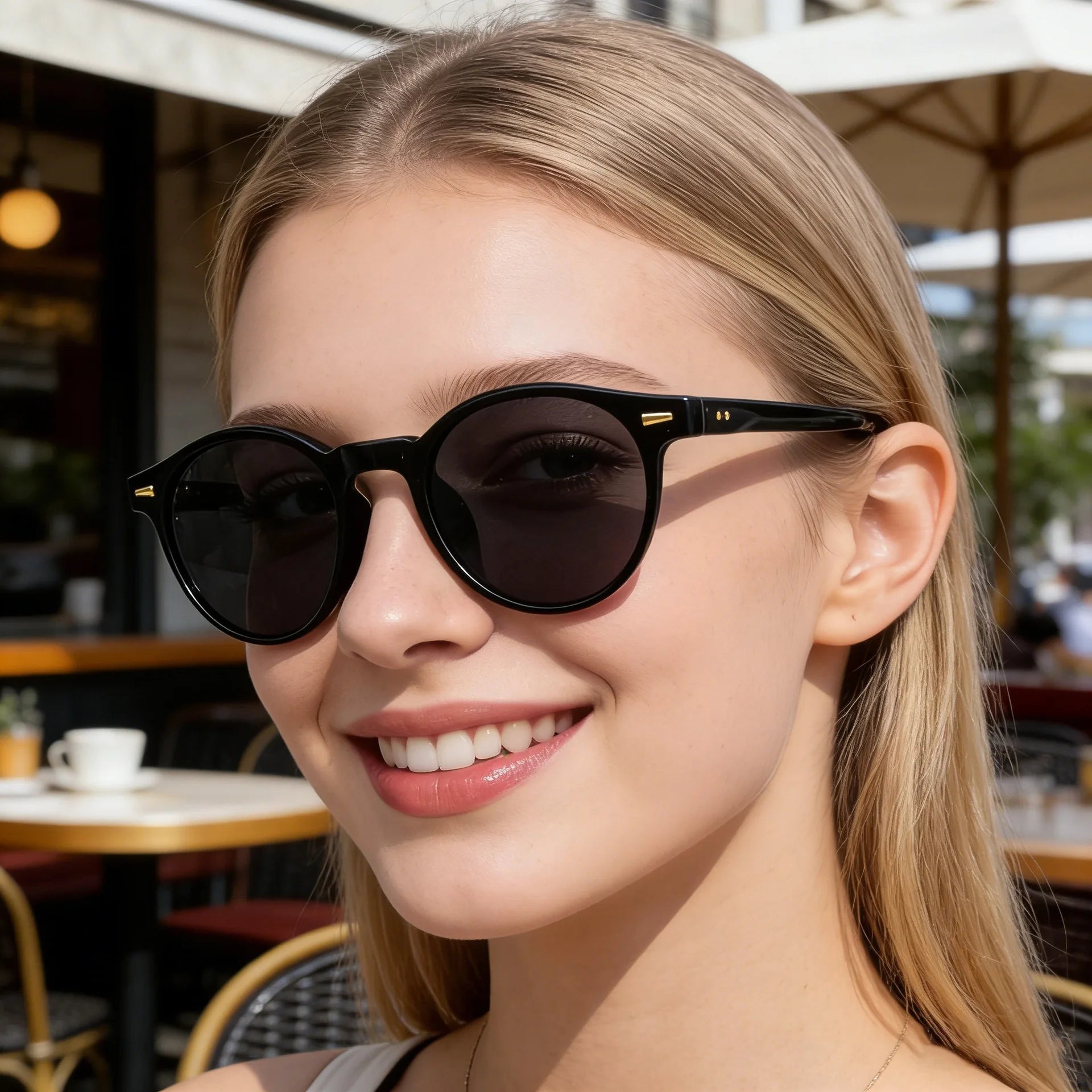 Designer Custom Logo round Pin-In Temples UV400 Sunglasses for Women & Men 