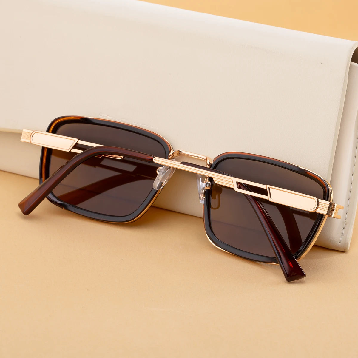 Designer Rectangle Spring Hinge UV400 Protection Sunglasses for Men