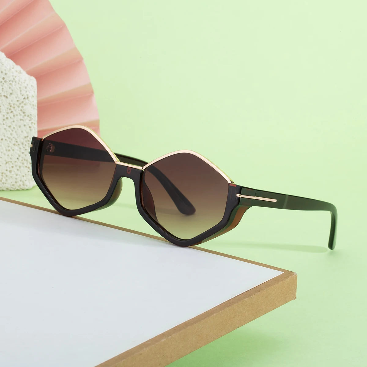 Designer Polygonal Shaped UV400 Protection Sunglasses for Women 