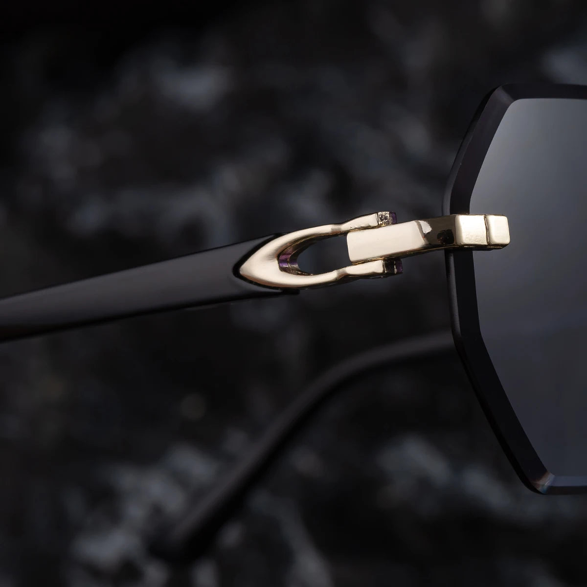 Designer Rimless Polygonal Diamond Cut Lens UV400 Sunglasses for Women & Men