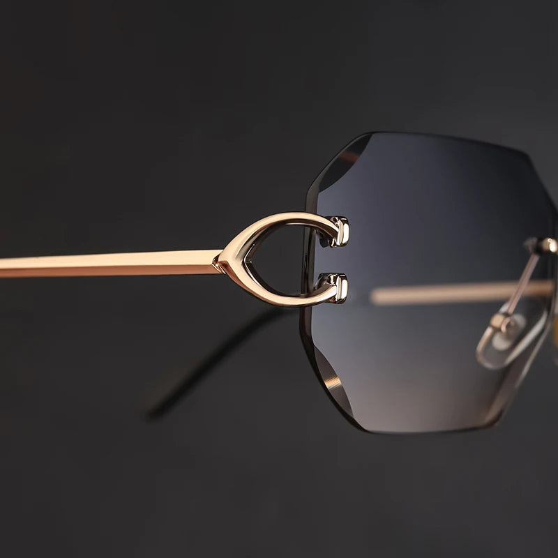  Designer Rimless Diamond Cut Lens UV400 Sunglasses for  Women & Men