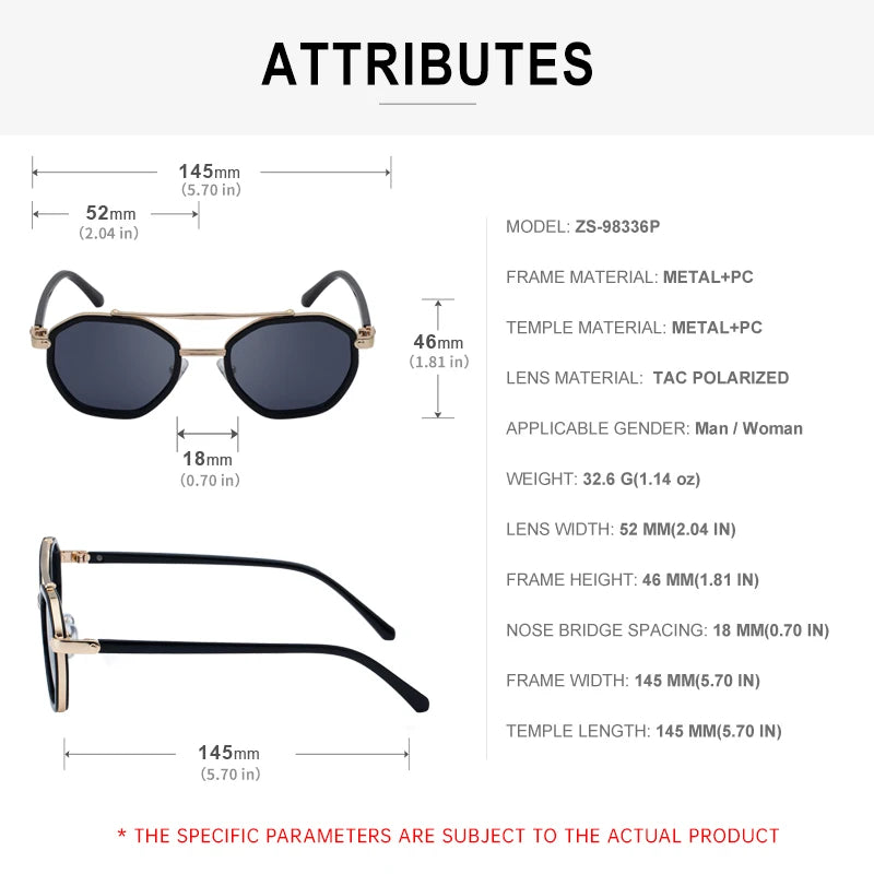  Designer Polygonal Polarized UV400 Sunglasses for Men