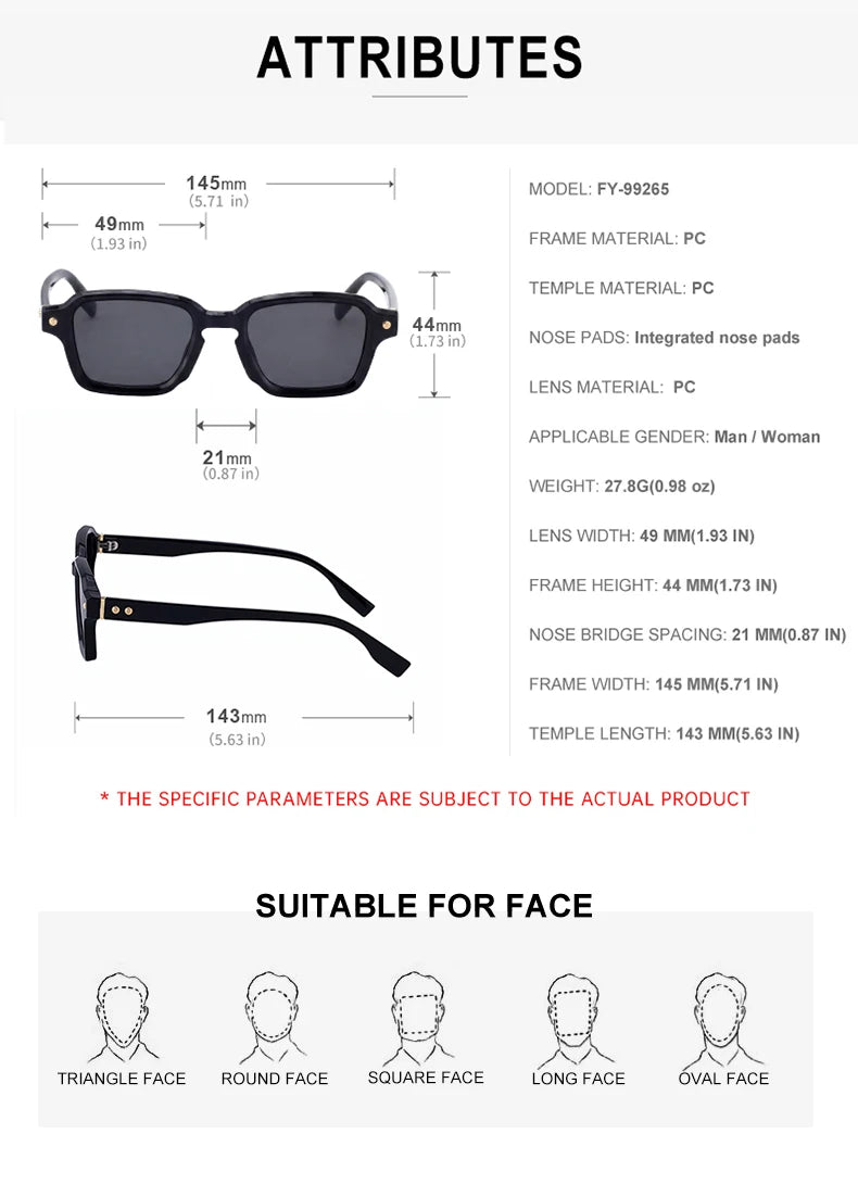 Designer Soft Square UV400 Protection Sunglasses for Men & Women 