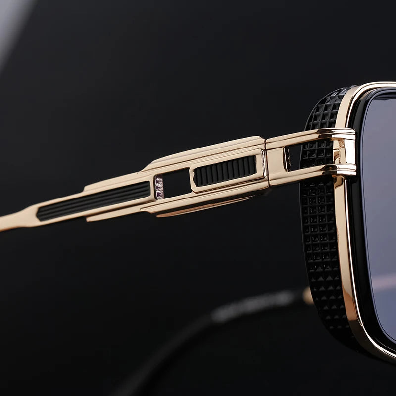Retro Steampunk Style Metal Frame Double Bridge UV Protection Sunglasses for Men