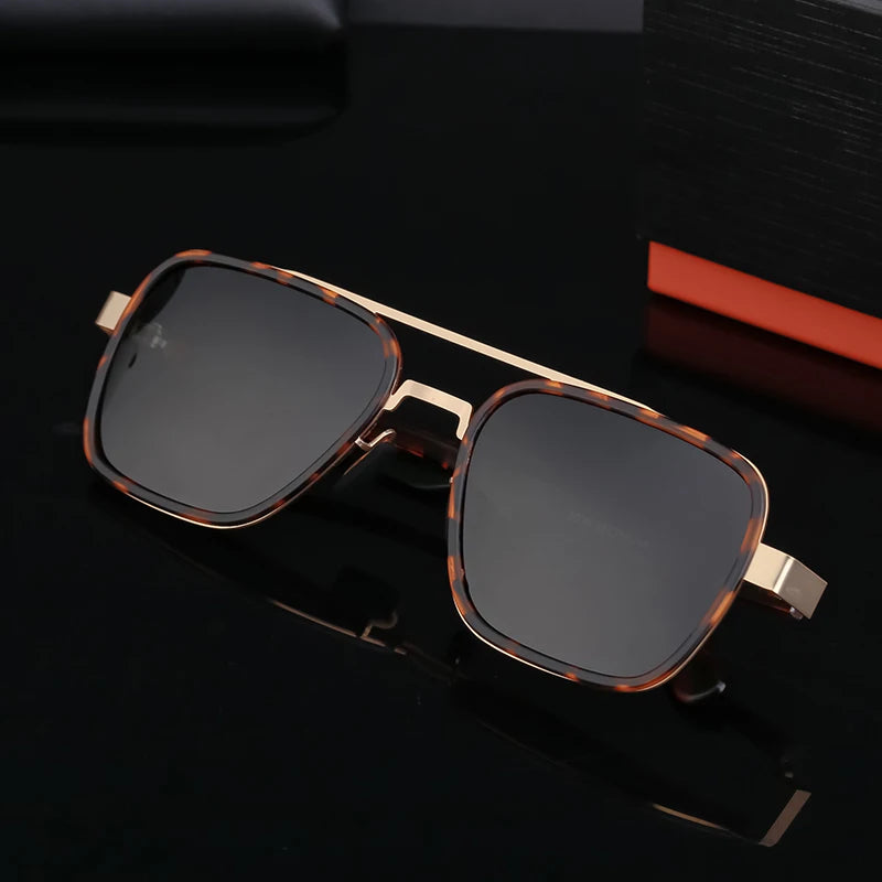 Fashion Polarized Fishing Square TR90 Double Bridge UV400 Sunglasses for Men