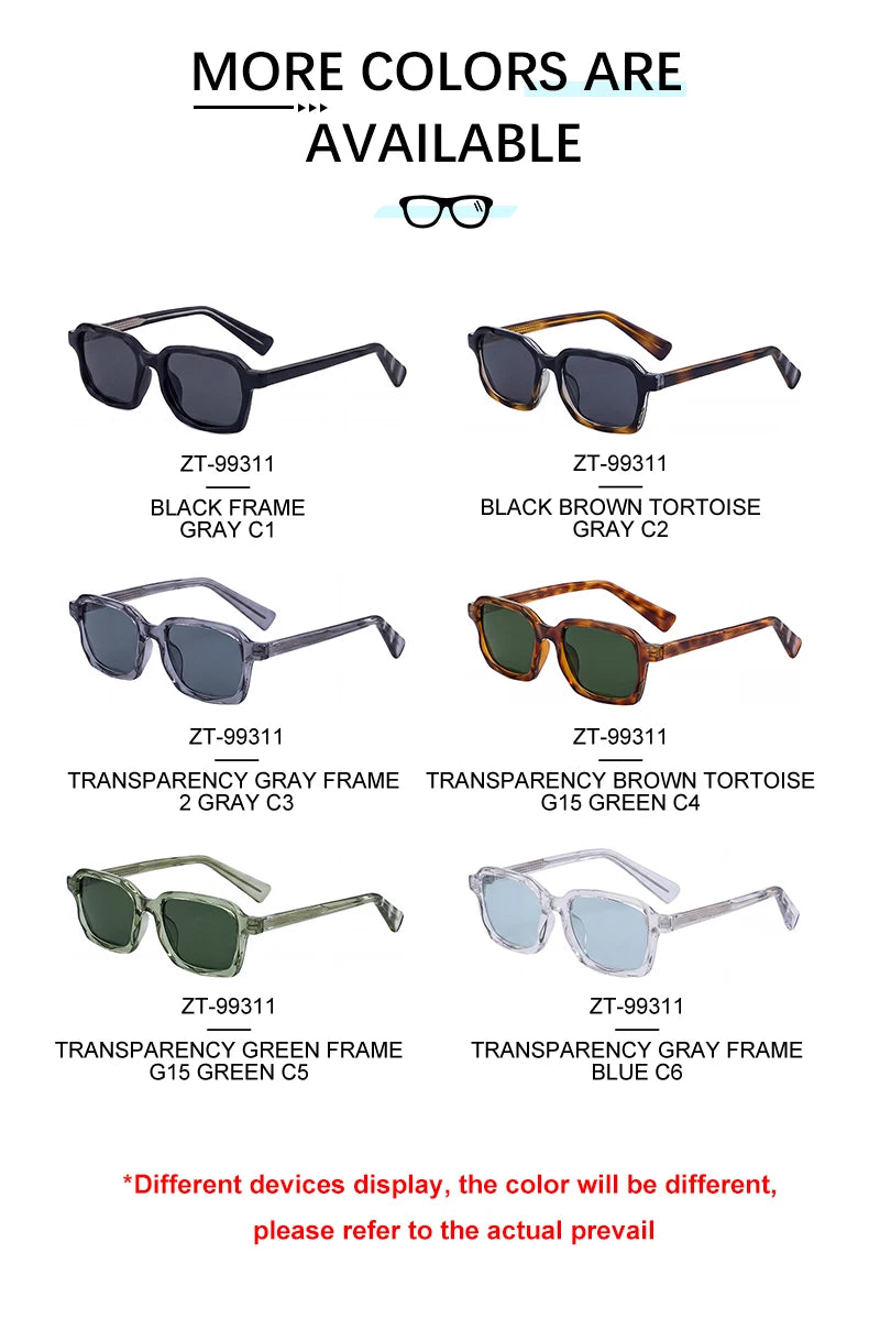 Designer Rectangle Pin-In Temples UV400 Sunglasses for Women & Men