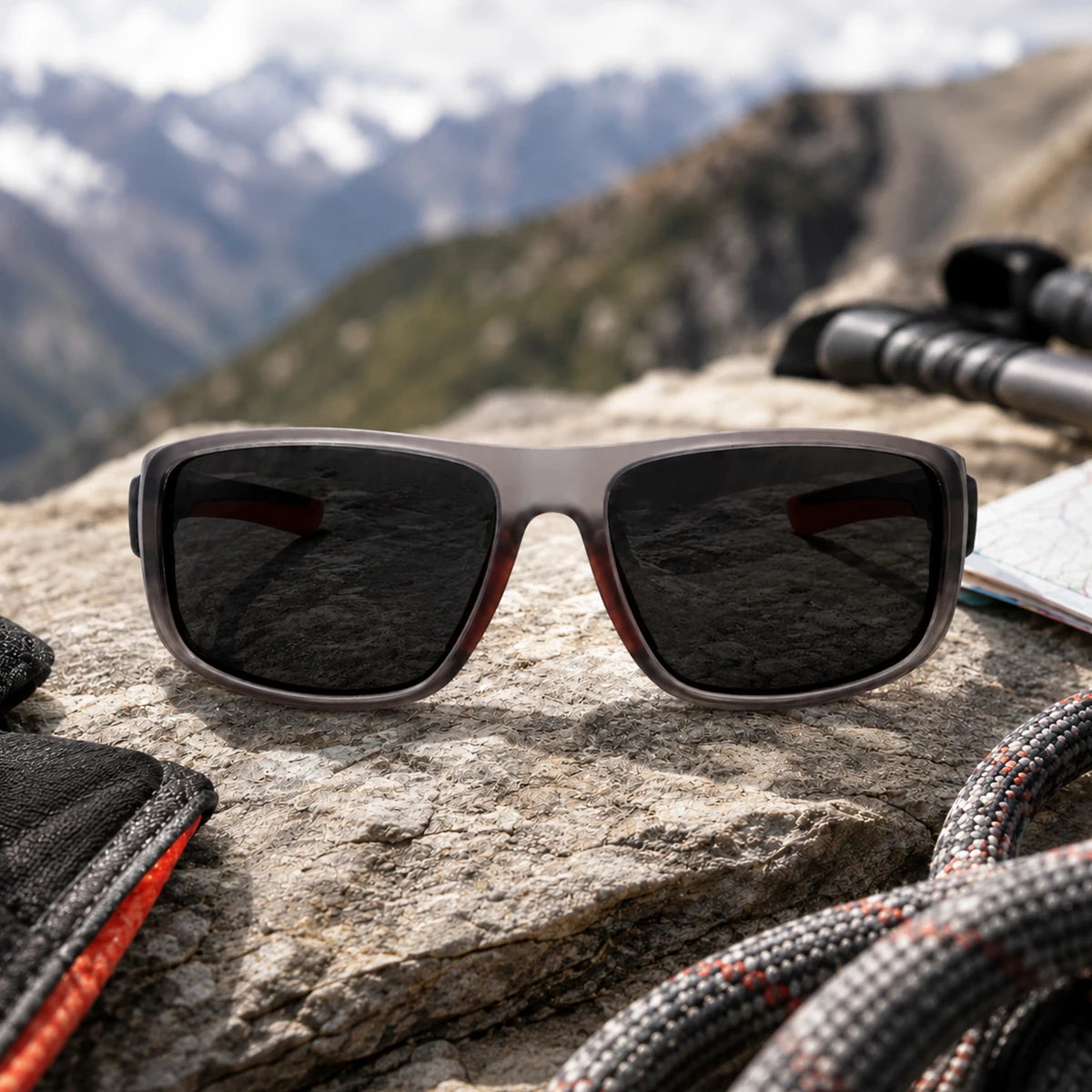 Fashion Sport Outdoor Wraparound Rectangle Polarized UV400 Glasses Sunglasses for Women & Men