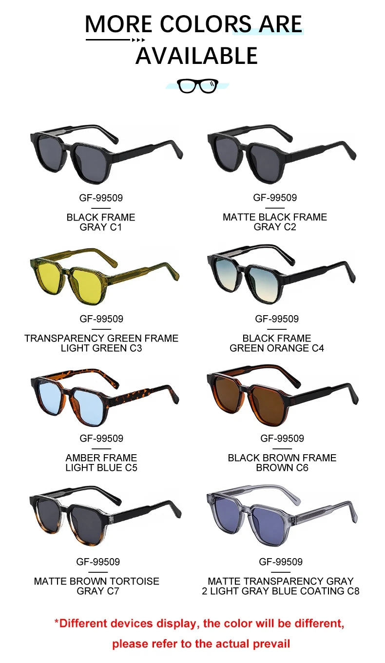  Designer Square Pin-in Temples UV400 Protection Sunglasses for Women & Men 