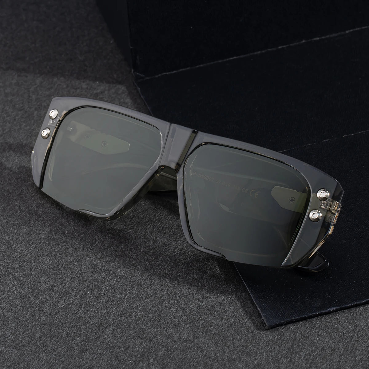  Designer Square Frame Punk Style Polarized UV400 Sunglasses for Men