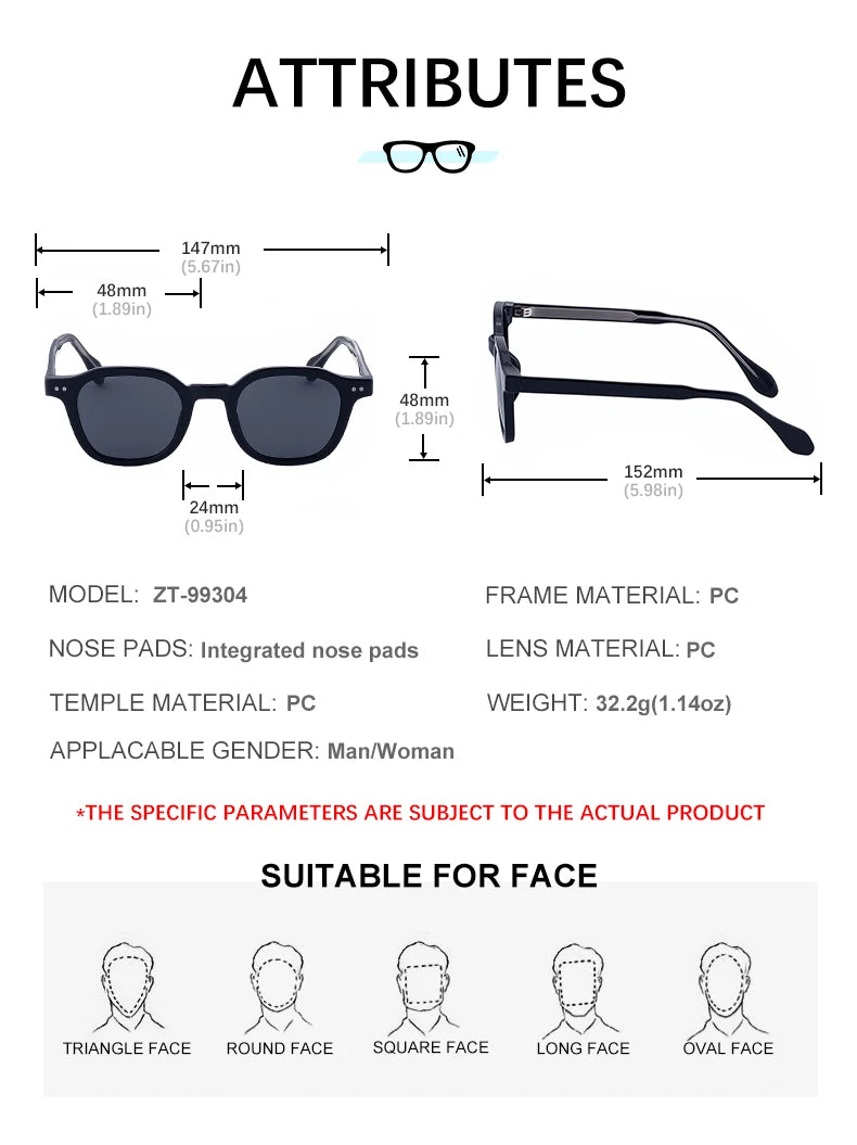 Designer PC Frame Soft Square UV400 Protection Sunglasses for Women & Men 