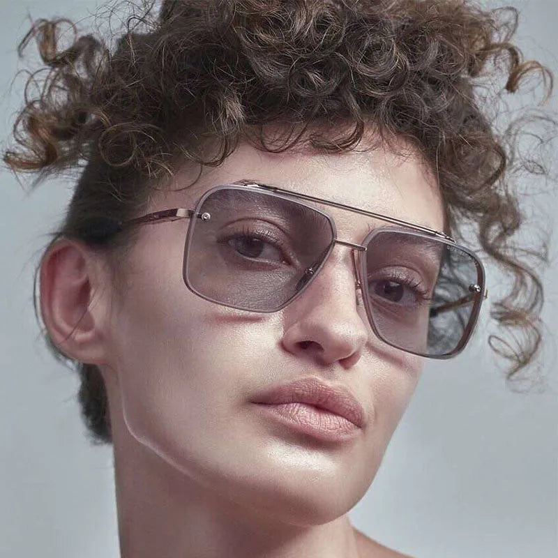 Designer Metal Frame Double Bridge UV400 Sunglasses for Women & Men