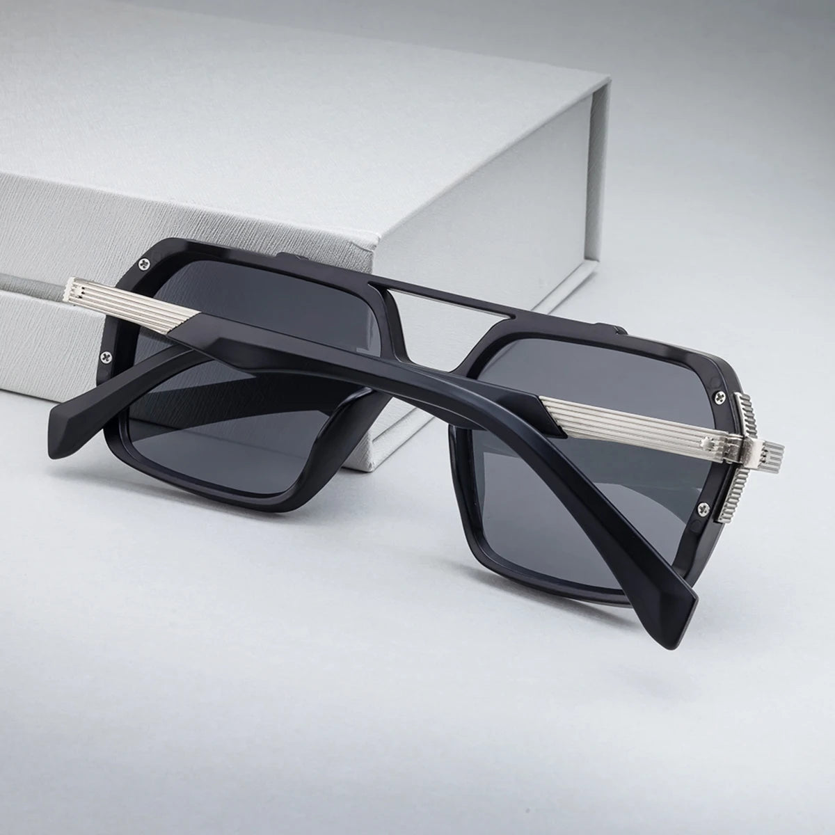 Designer Polygonal Double Bridge UV400 Protection Sunglasses for Men
