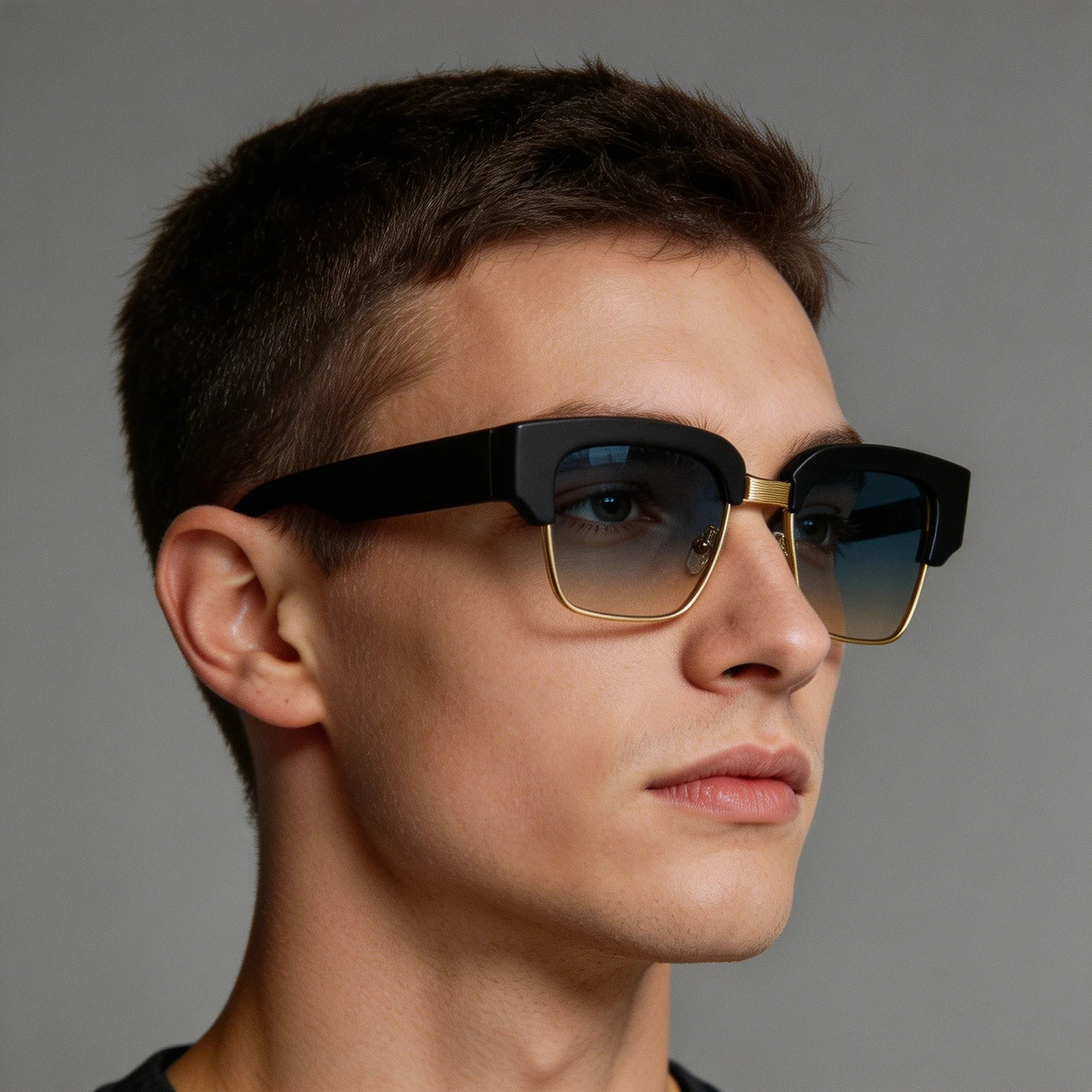 Retro Designer Square Metal Frame UV400 Protection Sunglasses for Men 