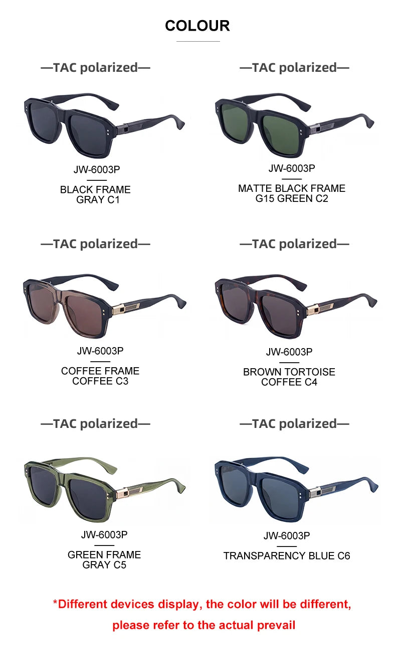 Designer Square Polarized Fishing Driving UV400 Sunglasses for Men