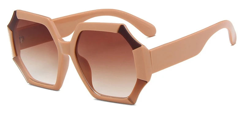Elevate Your Style with Unique Polygonal Square Sunglasses - Trendy Gradient Lenses for the Modern Woman