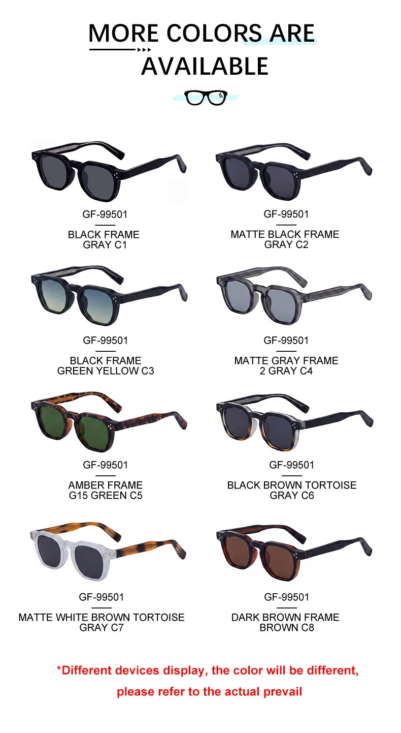 Designer Soft Square Pin-In Temples UV400 Sunglasses for Women & Men