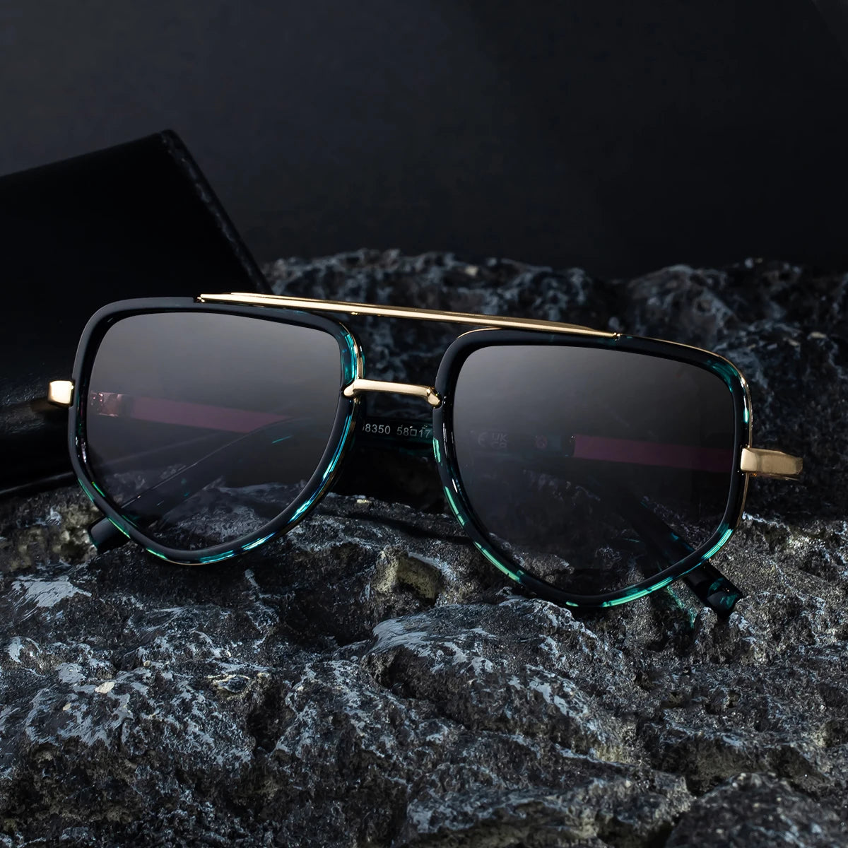  Designer Double Bridge Metal Frame Polarized UV400 Sunglasses for Men
