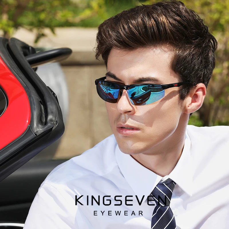 Experience Ultimate Clarity with Our Polarized Aluminum Sunglasses for Men - Stylish Blue Mirror Lenses for Outdoor Adventures