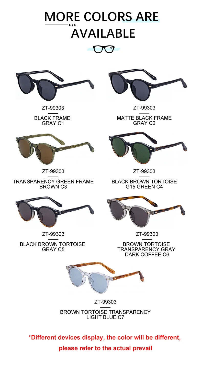 Designer Custom Logo round Pin-In Temples UV400 Sunglasses for Women & Men 