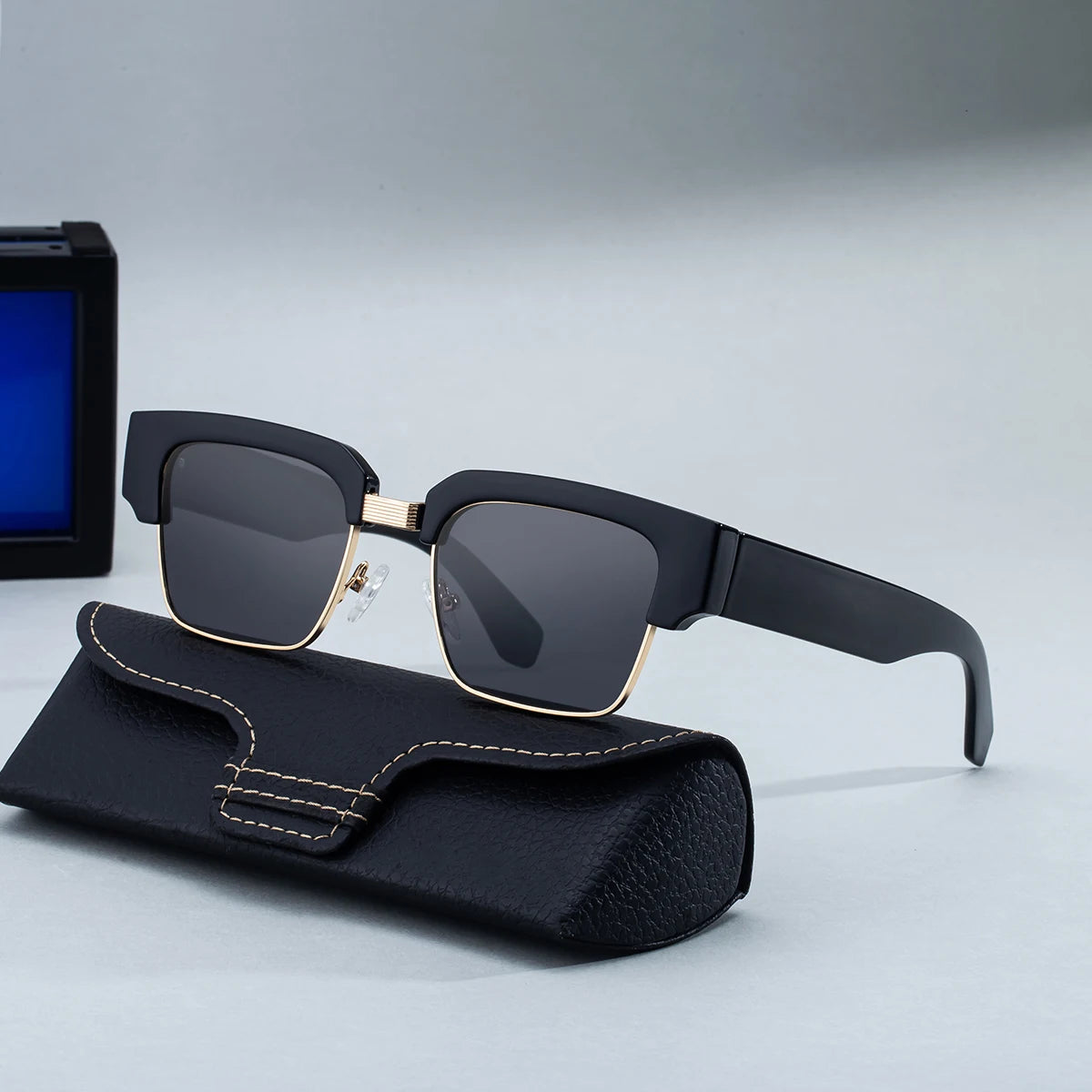 Retro Designer Square Metal Frame UV400 Protection Sunglasses for Men 