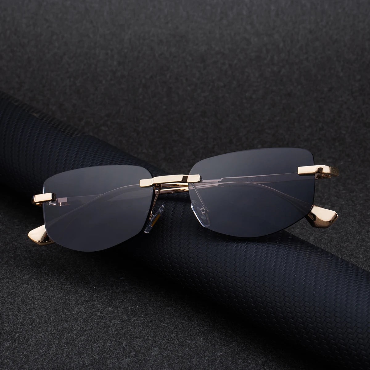 Designer Rimless Rectangle UV400 Protection Sunglasses for Men 