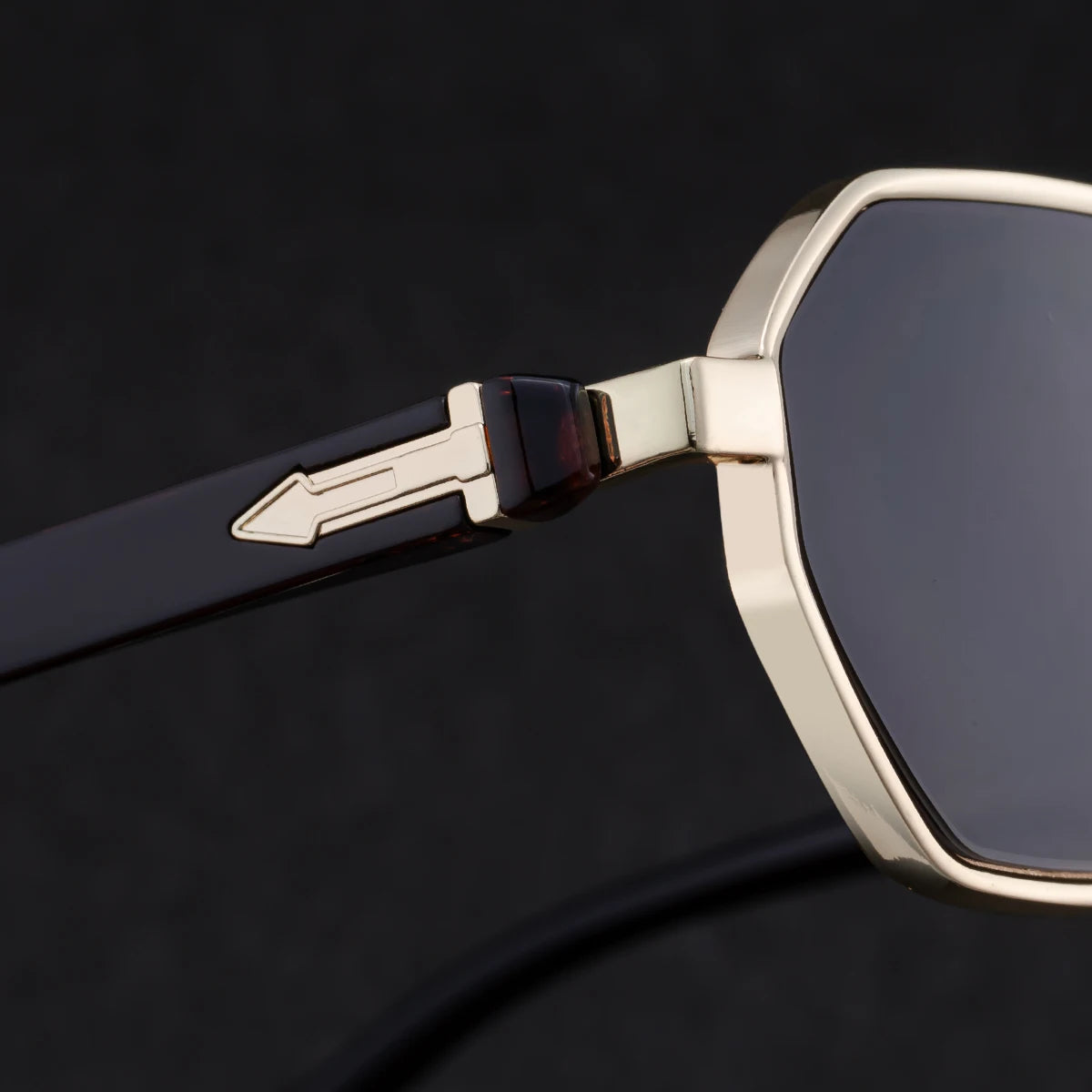  Designer Polygonal Metal Frame UV400 Protection Sunglasses for Men