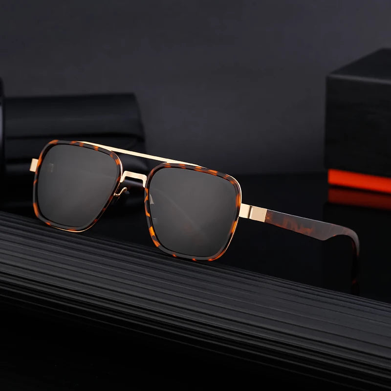  Fashion Polarized Fishing Square TR90 Double Bridge UV400 Sunglasses for Men