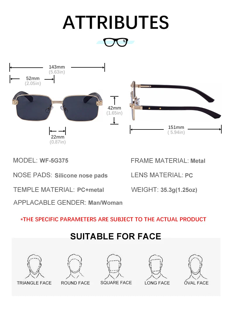  Designer Rectangle Wood Grain Colors Arms UV400 Sunglasses for Men