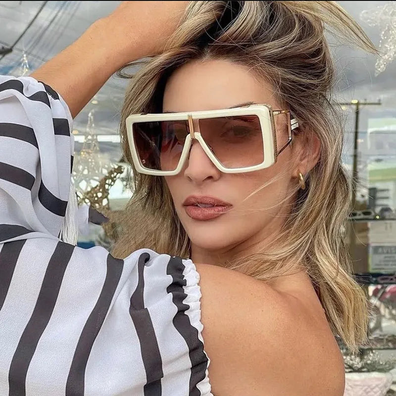  Punk Style Oversized Square UV400 Sunglasses for Women 
