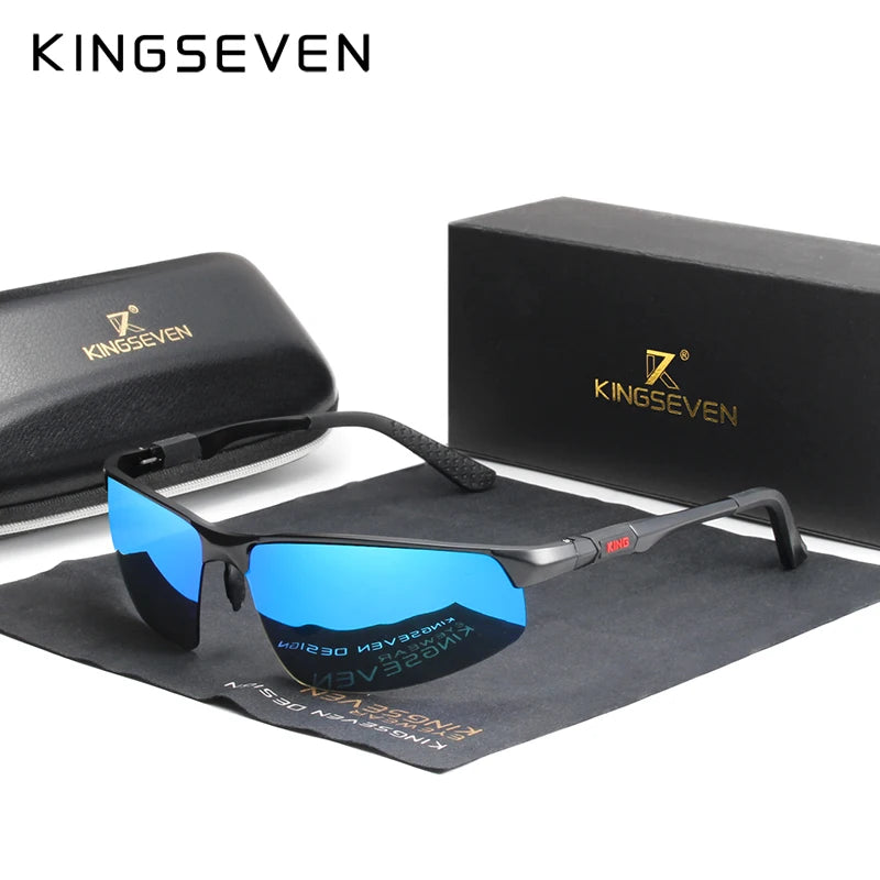 Experience Ultimate Clarity with Our Polarized Aluminum Sunglasses for Men - Stylish Blue Mirror Lenses for Outdoor Adventures