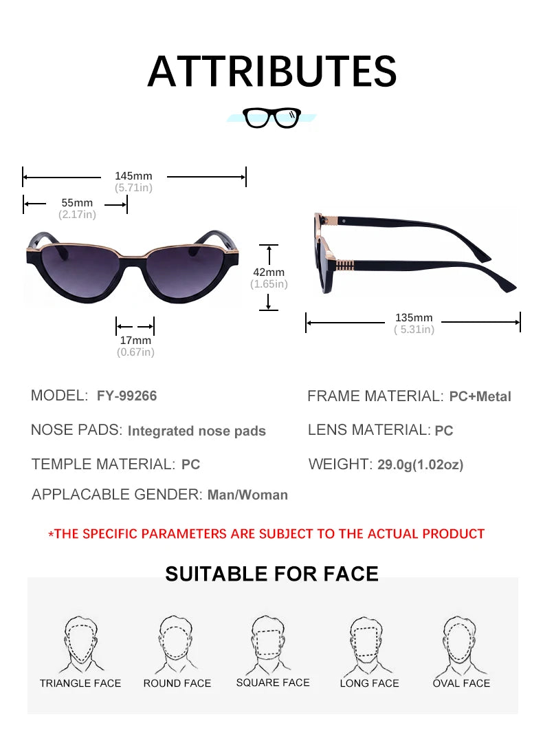 Designer Cat Eye UV400 Protection Sunglasses for Women 