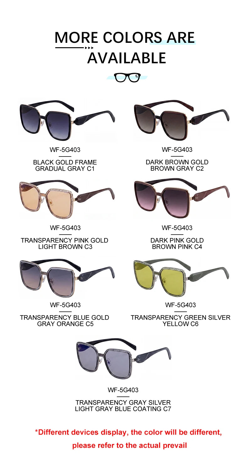 Designer Oversized Soft Square UV400 Sunglasses for Women
