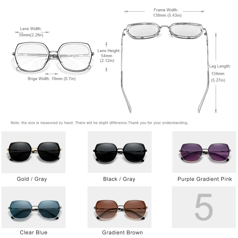 Chic Women's Gradient Polarized Sunglasses - Luxury Design for Elegant Style