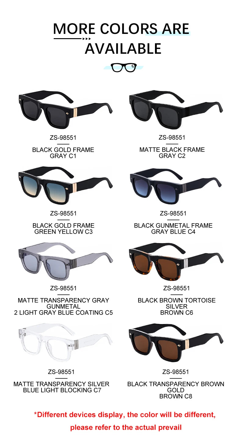 Designer Square PC Frame UV400 Protection Sunglasses for Women & Men