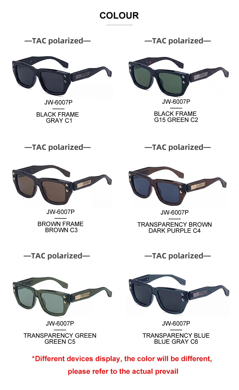  Designer Square Polarized Driving Fishing UV400 Protection Sunglasses for Men
