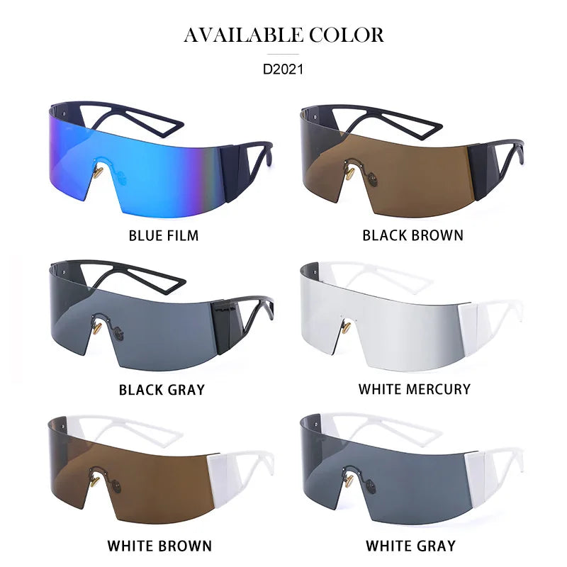 Designer Rimless Oversized One Piece Lens UV400 Sunglasses for Women & Men