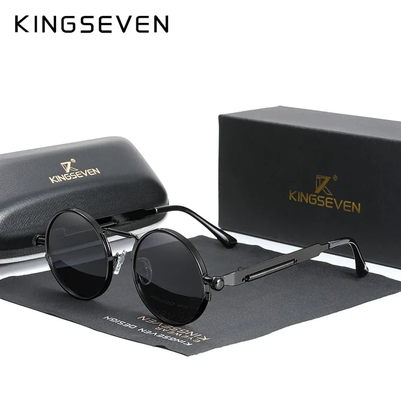 Elevate Your Style with 2024 Polarized UV400 Men’s Circular Sunglasses - Gothic Steampunk Alloy Frame Fashion