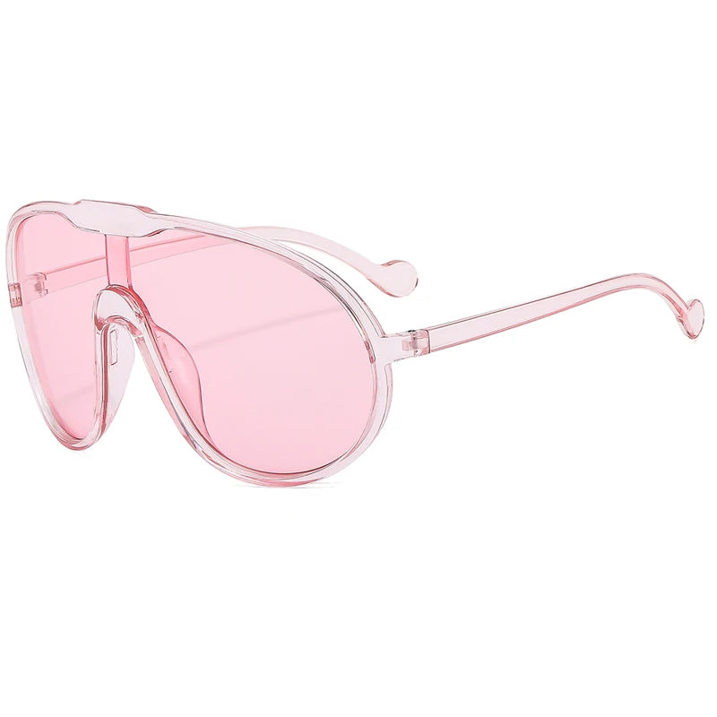 Elevate Your Style with Trendy Oversized Pilot Sunglasses for Women - Luxury Black and Yellow Cycling Eyewear