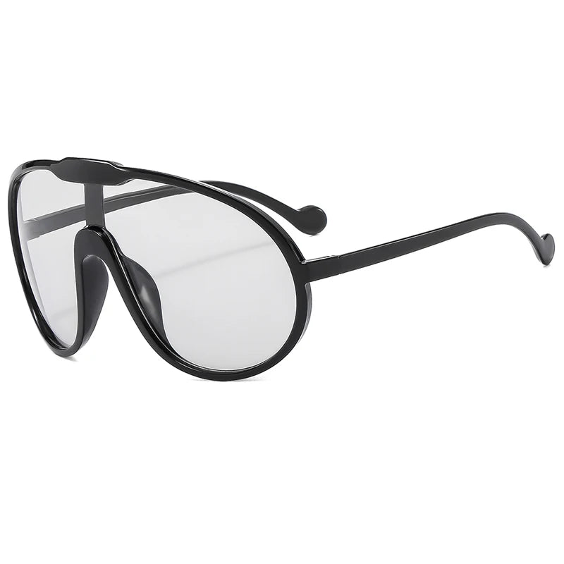 Elevate Your Style with Trendy Oversized Pilot Sunglasses for Women - Luxury Black and Yellow Cycling Eyewear
