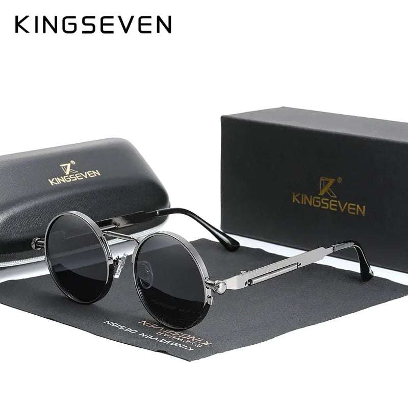 Elevate Your Style with 2024 Polarized UV400 Men’s Circular Sunglasses - Gothic Steampunk Alloy Frame Fashion