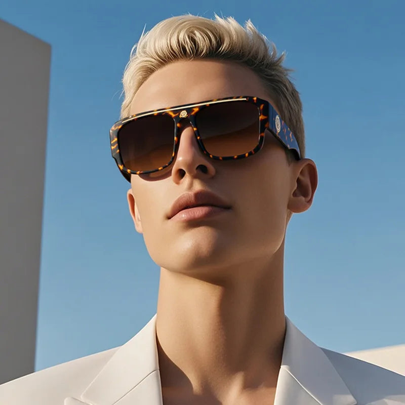 Elevate Your Style with the 2025 Trendy Men's Thick Frame Sunglasses - Fashion-Forward Catwalk Shades for the Modern Man