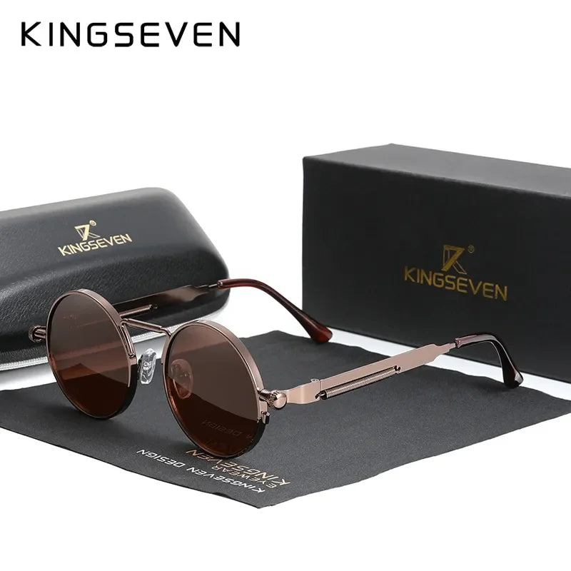 Elevate Your Style with 2024 Polarized UV400 Men’s Circular Sunglasses - Gothic Steampunk Alloy Frame Fashion