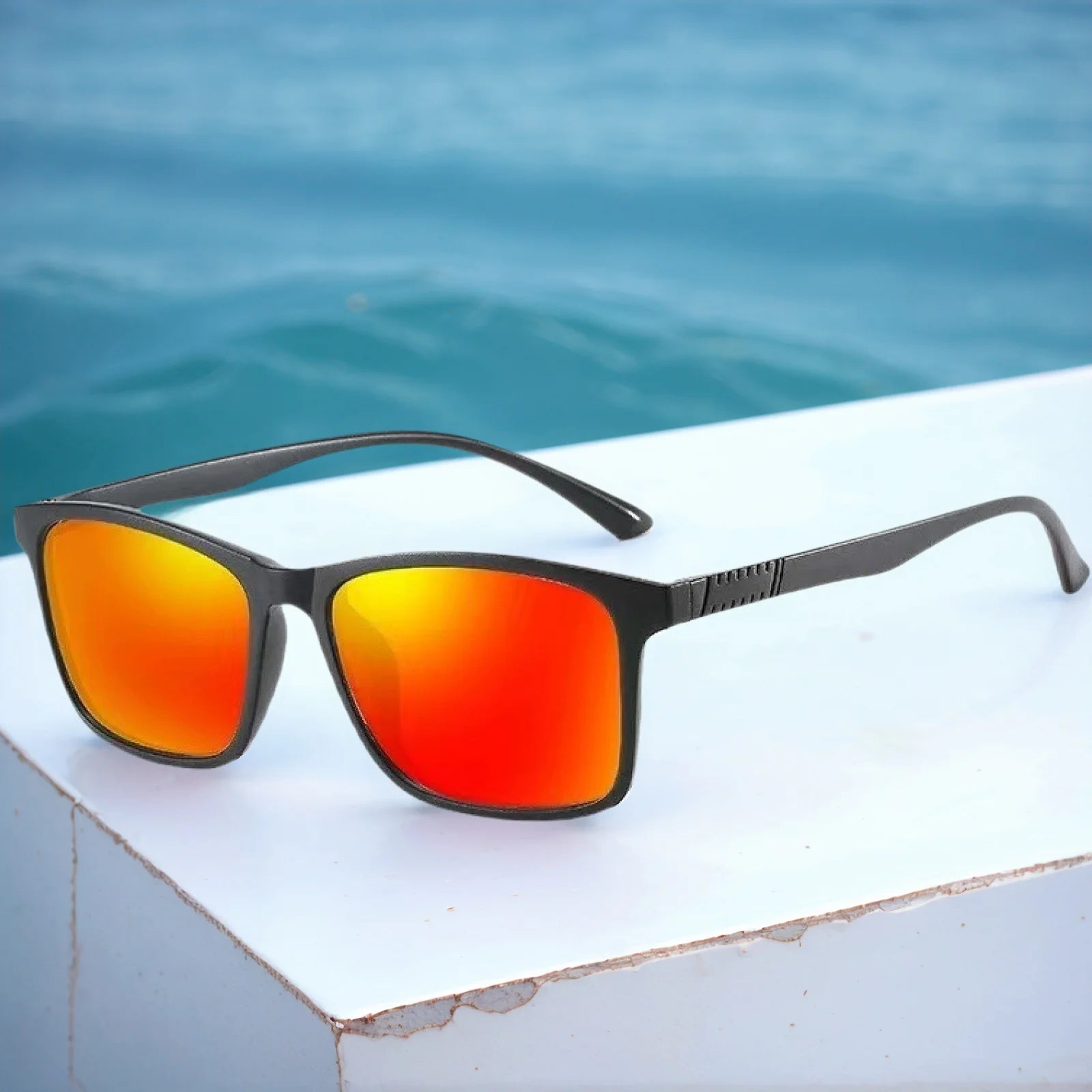 Elevate Your Style with UV400 Cycling Sunglasses for Men and Women - Luxury Designer Square Frames Perfect for Driving and Fishing